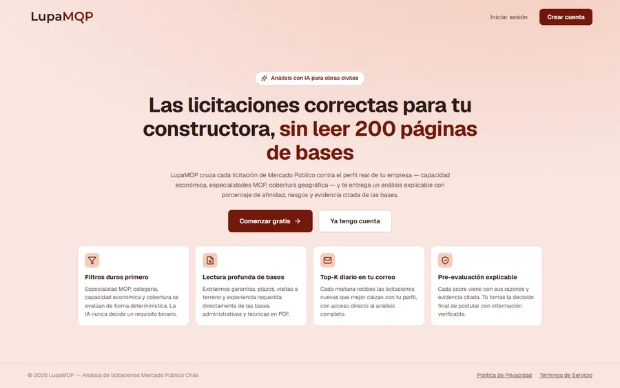 Sitio web de LupaMOP